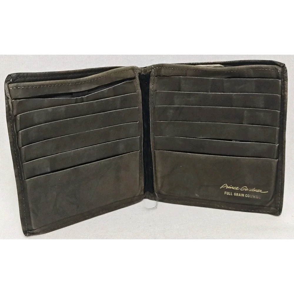 Mens Brown Wallet PRINCE‎ GARDNER Vintage Full Grain Leather American Made